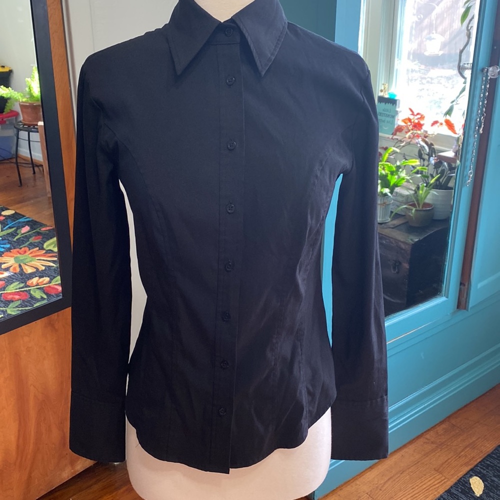 Express tailored button down long-sleeve shirt